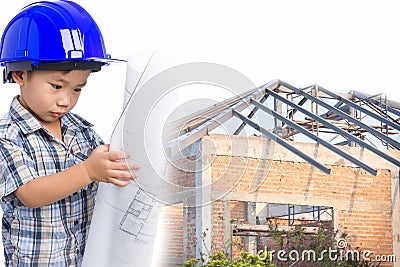 Dream of the child's future career (engineer) Stock Photo