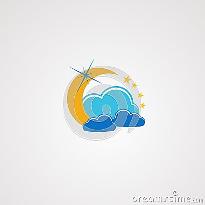 Dream cloud with little star logo vector, icon, element, and template for company Vector Illustration