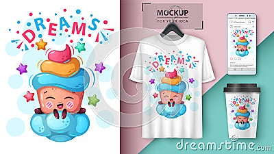 Dream cloud - mockup for your idea Vector Illustration