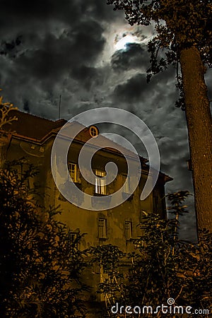 Dream of fantasy. Romantic moody photo of the horror house, Stock Photo