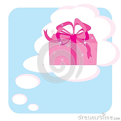 Dream about gift Vector Illustration