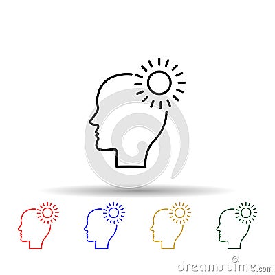 Dream, head, inspiration multi color style icon. Simple thin line, outline vector of creative thinking icons for ui and ux, Stock Photo