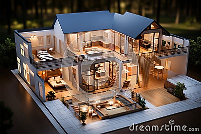 Dream Home Vision Floor plan of a dream house in sharp focus, perfection Stock Photo