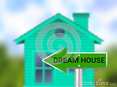 dream house sigh board in blur home background Stock Photo