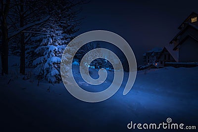 Dream houses on the snow Stock Photo