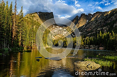 Dream Lake in Rocky Mountains National Park Stock Photo