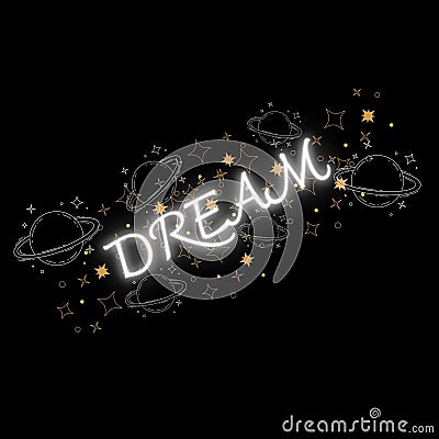 Dream lettering illustrations and animations Cartoon Illustration