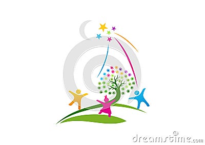 Dream logo, a symbol of the life of the imagination, hopes the success of future design concepts Vector Illustration