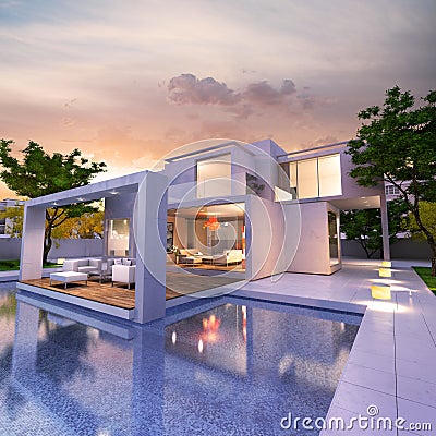 Dream modern house Stock Photo