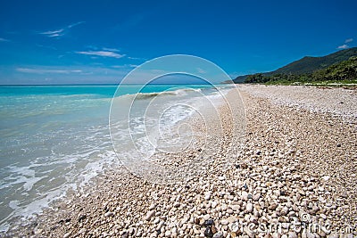 Dream rocky beach near Paraiso, Barahona Peninsula in Dominican Republic Stock Photo