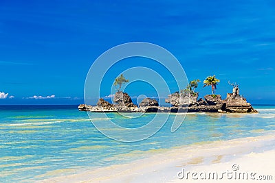 Dream scene. Beautiful island on the tropical sea . Summer nature view. Stock Photo