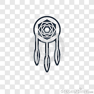 Dreamcatcher concept vector linear icon isolated on transparent Vector Illustration