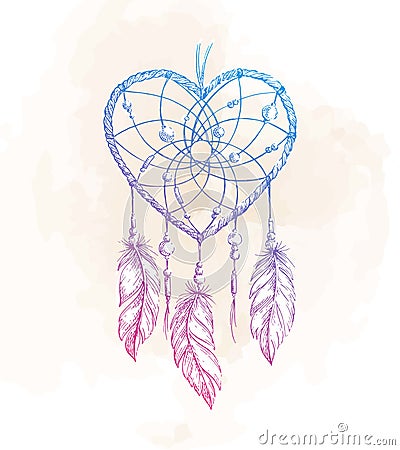 Dreamcatcher Heart illustration Vector Illustration