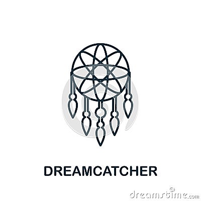 Dreamcatcher icon. Simple element from well sleep collection. Creative Dreamcatcher icon for web design, templates Cartoon Illustration