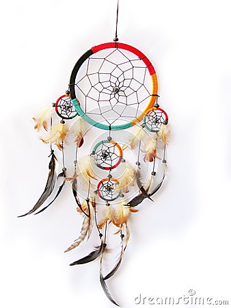 Dreamcatcher isolated in white Stock Photo