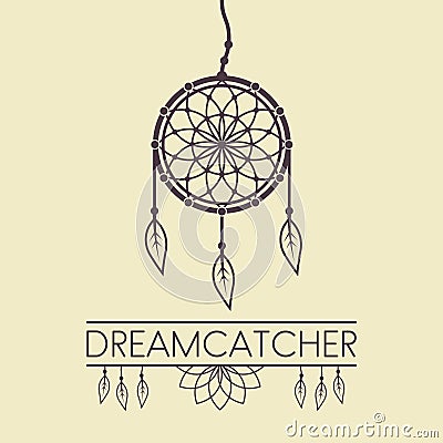 Dreamcatcher vector design element with text Vector Illustration