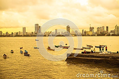 Dreamcity mumbai wallpaper sunset Editorial Stock Photo