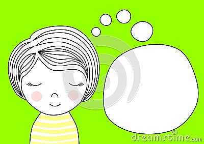 Dreaming balloon and girl invitation card Stock Photo