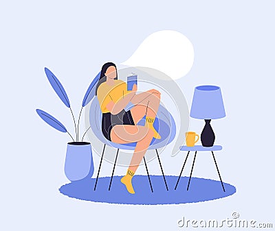 Dreaming Characters, Thoughtful People Smiling, Young Men Women Working in Office, Study and Relax at Home with Dreamy Vector Illustration