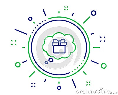 Dreaming of Gift line icon. Present box sign. Vector Vector Illustration