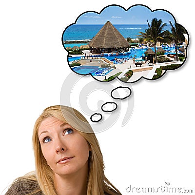 Dreaming of holiday vacation Stock Photo