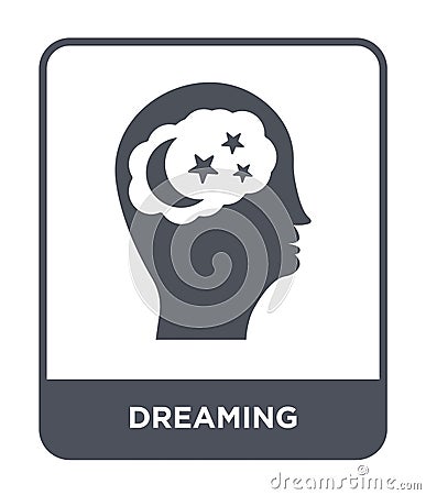 dreaming icon in trendy design style. dreaming icon isolated on white background. dreaming vector icon simple and modern flat Vector Illustration