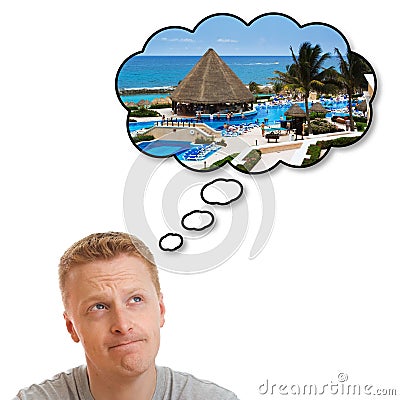 Dreaming about perfect holiday vacation Stock Photo