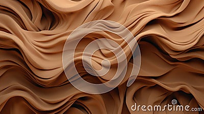 Dreamlike Abstraction: Brown Wavy Textures Wallpaper With Sculpted Forms Stock Photo