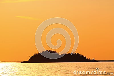 Dreamlike sunset at Lake Superior / Agawa Bay / Canada Stock Photo