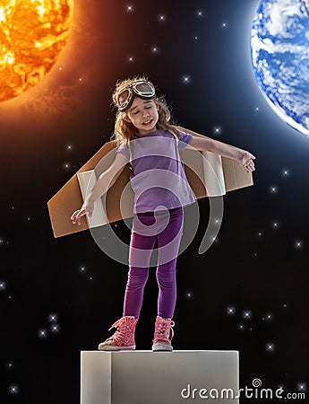 Dreams of becoming a spaceman Stock Photo