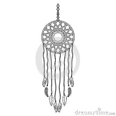 Dreams catcher hanging boho icon Vector Illustration