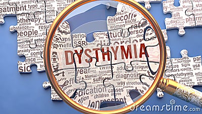 Dreams Dysthymia as a complex and multipart topic with many connecting elements defining vital ideas and concepts about Dysthymia Stock Photo