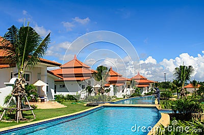 Dreams house with pool Stock Photo