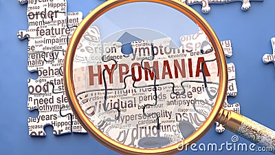 Dreams Hypomania as a complex and multipart topic with many connecting elements defining vital ideas and concepts about Hypomania Stock Photo