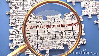 Dreams Rapid eye movement disorder as a complex and multipart topic with many connecting elements defining vital ideas and Stock Photo