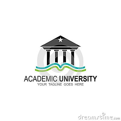 University college school academy crest logo Vector Illustration