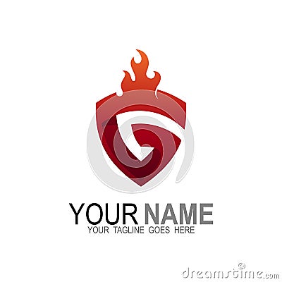 Logo letter g , the logo of the danger of burning fire Vector Illustration