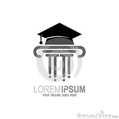 University college school academy crest logo Vector Illustration