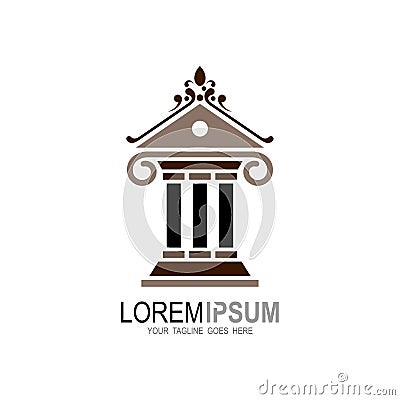 University college school academy crest logo Vector Illustration