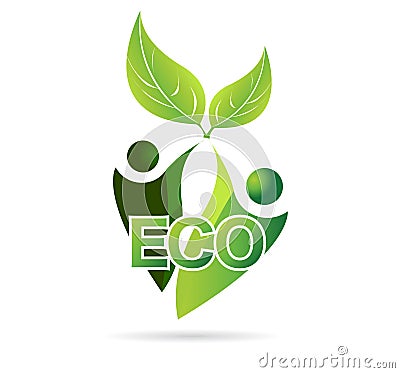 Green earth and the environment, mother nature, eco icon vector Cartoon Illustration