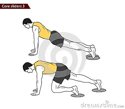 Core slider exercise vector illustration Cartoon Illustration