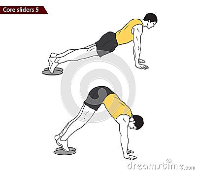 Core slider exercise vector illustration Cartoon Illustration