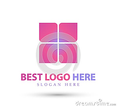 New trendy logo, Design elements part, flower style vector icon Cartoon Illustration