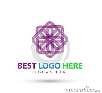 New trendy logo, Design elements part, flower style vector icon Cartoon Illustration