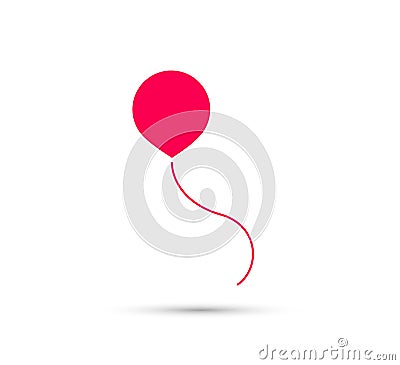 Birthday baloon logo flying vector icon. Stock Photo
