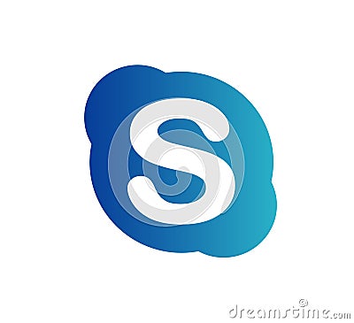 Skype logo icon vector with modern gradient design illustration Cartoon Illustration