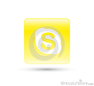 Skype logo icon vector with yellow gradient design illustration Cartoon Illustration