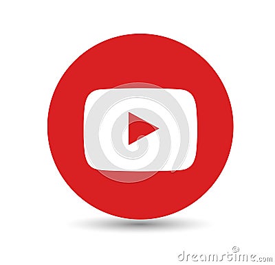 Simple isolated red YouTube logo icon. Editorial Stock Photo