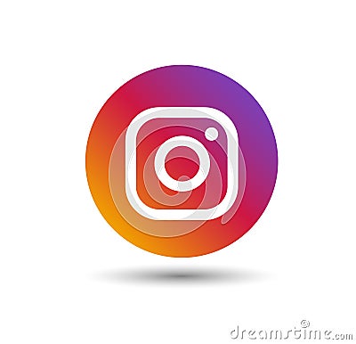Instagram Social Media Logo in circle Editorial Stock Photo