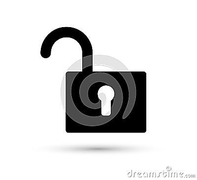 Unlock icon black. Stock Photo